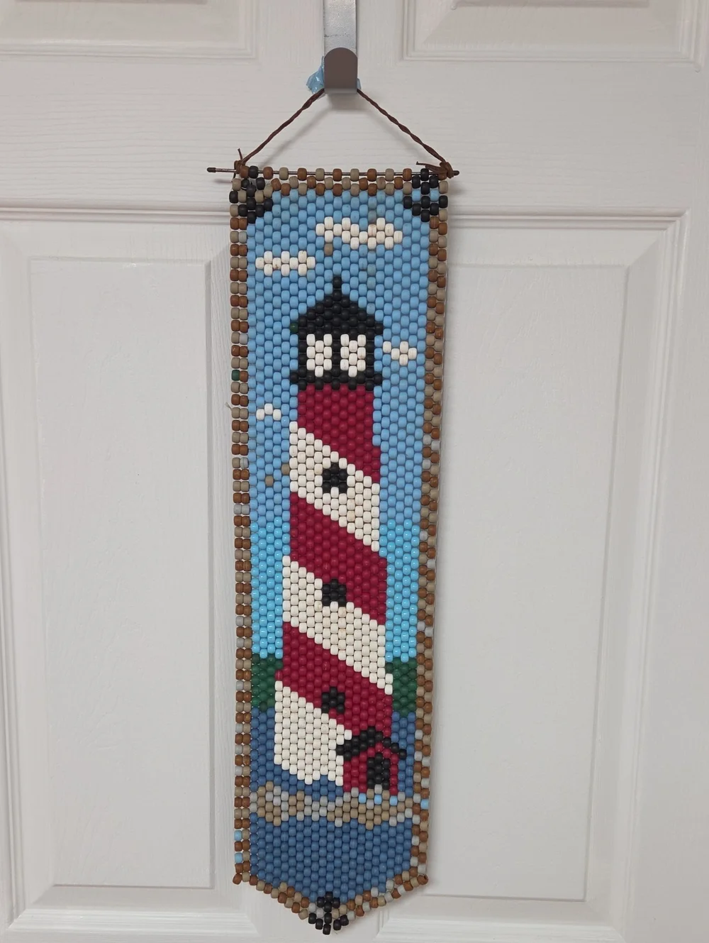 The Beadery Craft Beaded Wall Bell Pull -Lighthouse